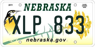 NE license plate XLP833