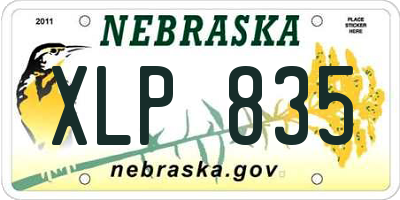 NE license plate XLP835