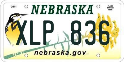 NE license plate XLP836