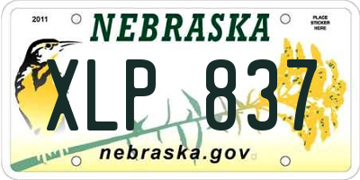 NE license plate XLP837