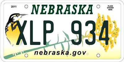 NE license plate XLP934