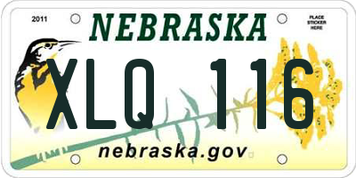NE license plate XLQ116