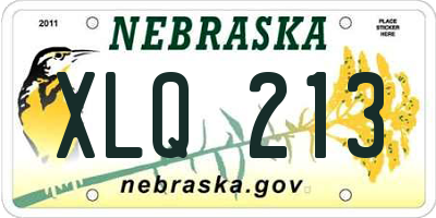 NE license plate XLQ213