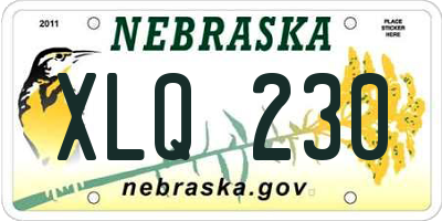 NE license plate XLQ230