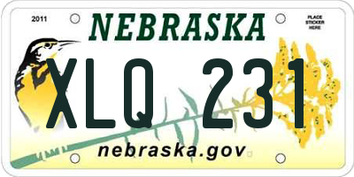 NE license plate XLQ231