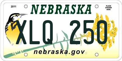 NE license plate XLQ250