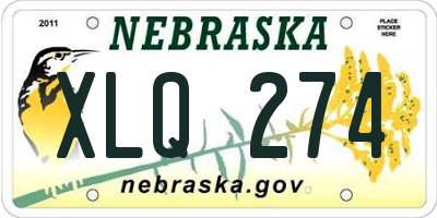 NE license plate XLQ274