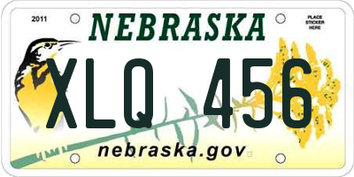 NE license plate XLQ456