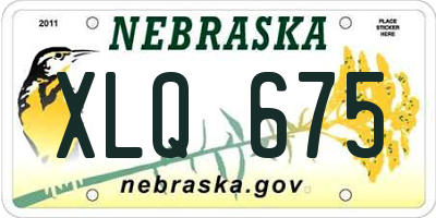 NE license plate XLQ675