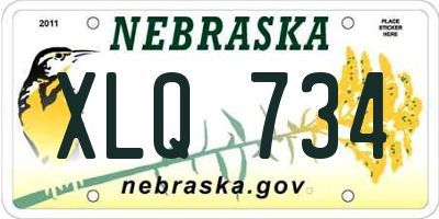 NE license plate XLQ734