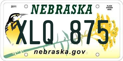 NE license plate XLQ875