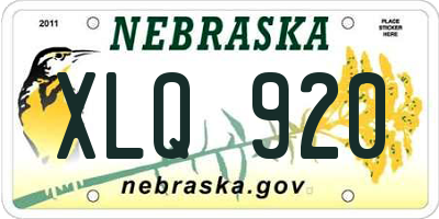 NE license plate XLQ920
