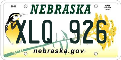 NE license plate XLQ926