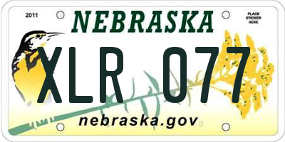 NE license plate XLR077