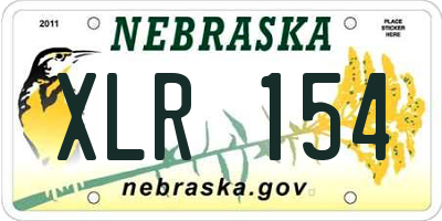 NE license plate XLR154