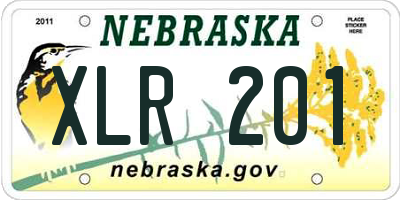 NE license plate XLR201