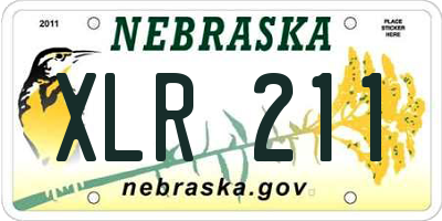 NE license plate XLR211