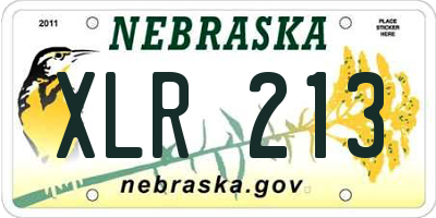 NE license plate XLR213