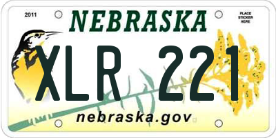 NE license plate XLR221