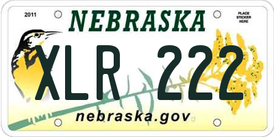NE license plate XLR222