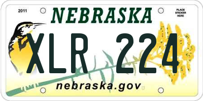 NE license plate XLR224