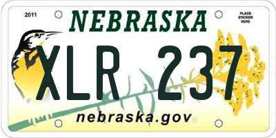 NE license plate XLR237