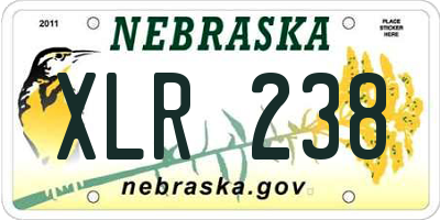 NE license plate XLR238