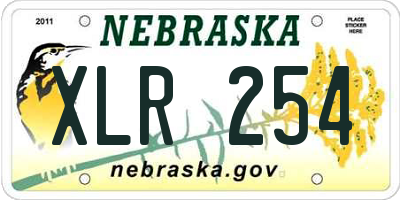 NE license plate XLR254