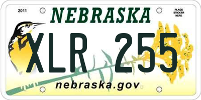 NE license plate XLR255