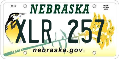 NE license plate XLR257