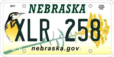NE license plate XLR258