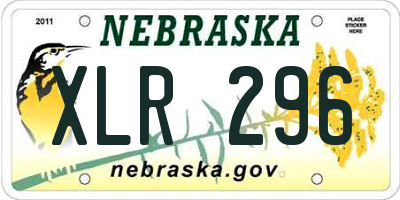 NE license plate XLR296
