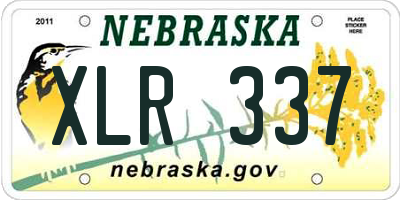 NE license plate XLR337