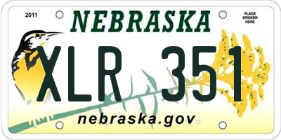 NE license plate XLR351