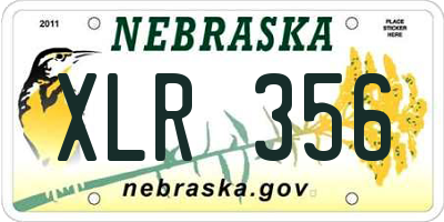 NE license plate XLR356