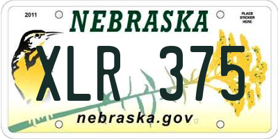 NE license plate XLR375