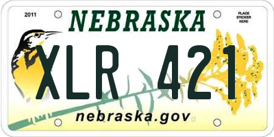 NE license plate XLR421