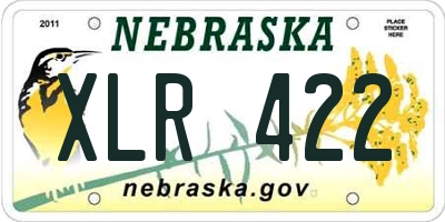 NE license plate XLR422