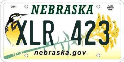 NE license plate XLR423