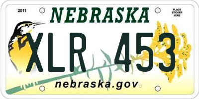 NE license plate XLR453