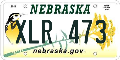 NE license plate XLR473