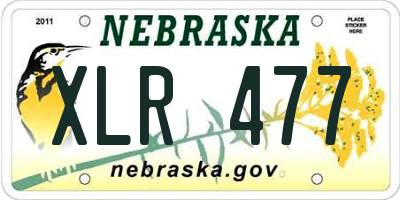 NE license plate XLR477