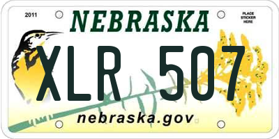 NE license plate XLR507