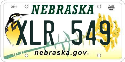NE license plate XLR549