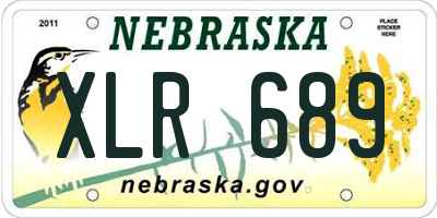 NE license plate XLR689