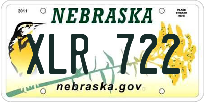 NE license plate XLR722