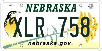 NE license plate XLR758