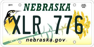 NE license plate XLR776