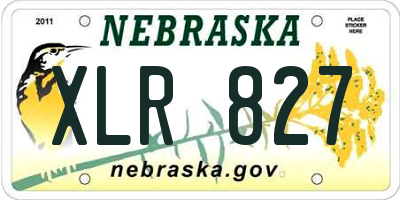 NE license plate XLR827