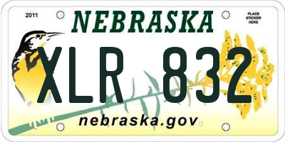 NE license plate XLR832